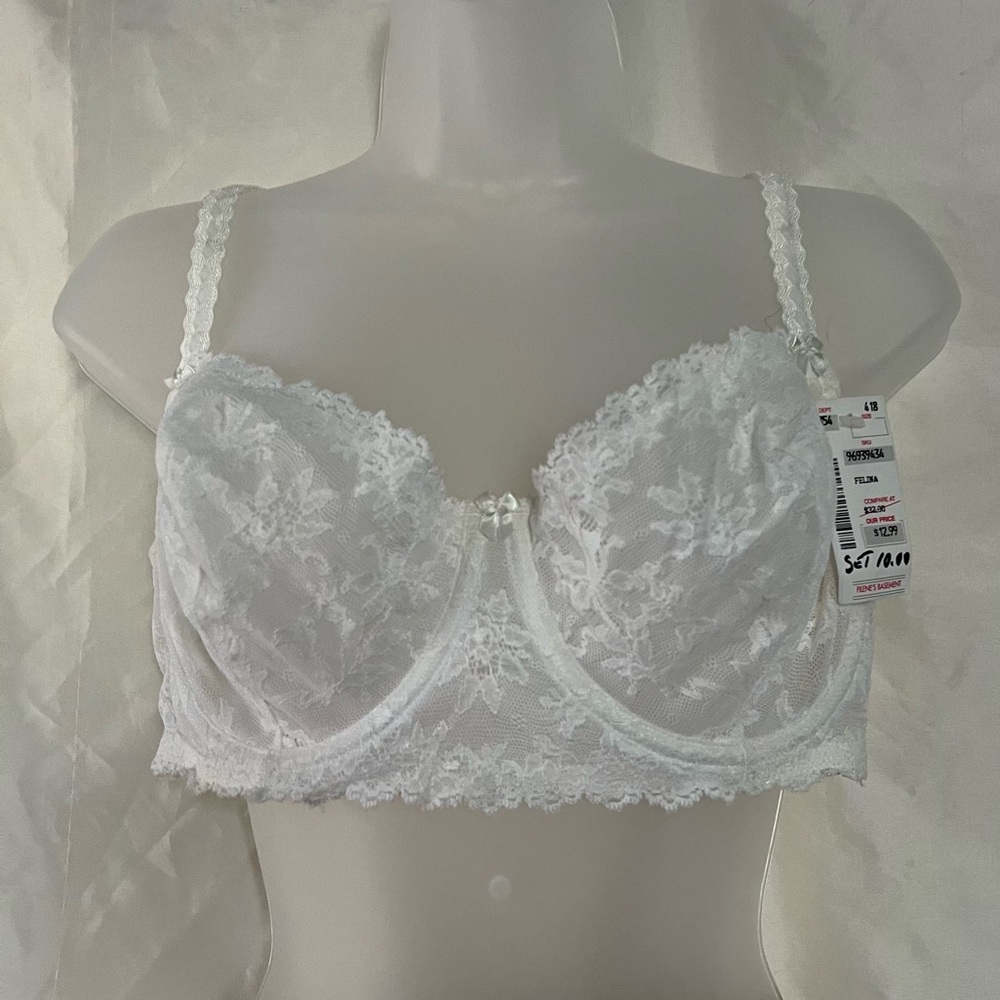 🕊 Vintage Felina 80s 90s Full Coverage Bra Lingerie 38D Boudoir